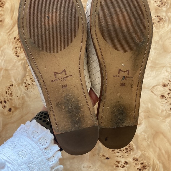 MARC FISHER - Garren Pointed Toe Woven Mule Cream Leather - size 8 - Picture 5 of 6